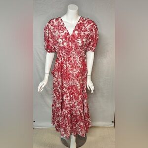 Anna Cate Floral Red Dress Size S